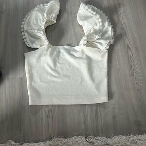 shein xs crop top white